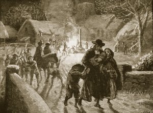 聖公会の聖職者を立ち退かせた契約者、カッセルズイラストレイテッドイングランドオブイングランドのイラスト（セピア写真） 作： English School