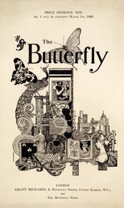 1899年3月1日発行のThe Butterfly Magazineの表紙（平版と活版） 作： English School