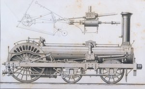 チャールズトムリンソン編集、1880年代頃の有用な芸術と製造のシクロペーディアからのクランプトン鉄道機関車蒸気エンジン