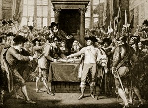 ロングウェルを解散したクロムウェル、1653年、イギリス国民のハチンソン物語、1923年頃 作： English School