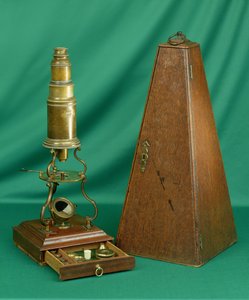 カルペパー型顕微鏡、英語、18世紀（真鍮）