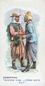 アルゼンチンの慣習的な挨拶、1907 作： English School