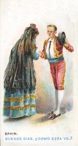 スペインの慣習的な挨拶、1907 作： English School