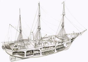 正体不明の船のカットアウト 作： English School