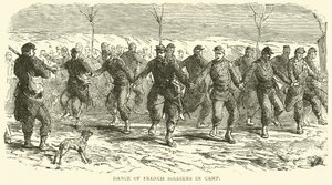 1870年11月のキャンプでのフランス兵のダンス 作： English School