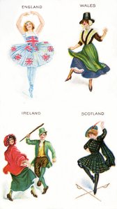 イギリス諸島のダンサー、シガレットカード、1915年（472941、472966、472956、472963も参照） 作： English School