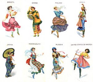 世界のダンサー、タバコカード、1915 作： English School