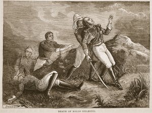 Rollo Gillespieの死、Cassells Illustrated History of IndiaのJames Grantによるイラスト、パブ。 1879 作： English School
