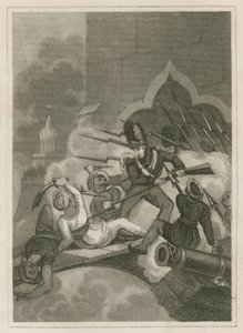 1799年、インド、セリガパタム包囲戦でのTippoo Sahibの死 作： English School