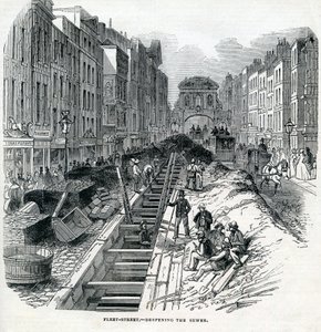 Fleet Street Sewer、ロンドン、1845の深化 作： English School