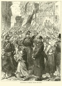 1870年8月、メッツへのフランス軍の出発 作： English School