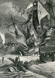 スペインの無敵艦隊の破壊、1865年 作： English School