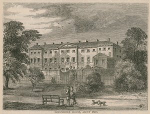 1800年頃のロンドンのデボンシャーハウス 作： English School