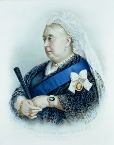 ヴィクトリア女王(1819-1901)のダイヤモンド・ジュビリー 1897年(カラー・プリント)