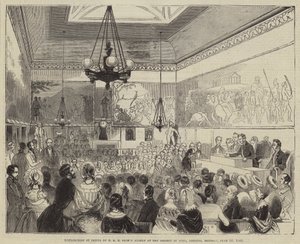1844年6月10日月曜日、アデルフィ、ソサエティオブアーツでのHRHプリンスアルバートによる賞の配布