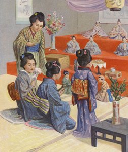日本のひな祭り（カラーリトグラフ） 作： English School