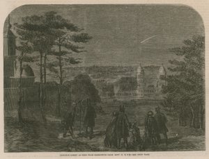 グリニッジ公園から見たドナティス彗星、1858年9月17日午後7時30分。 作： English School