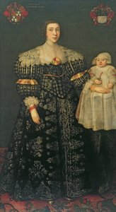 メアリー、レディーボウズ、24歳、および彼女の長男、トーマス、1630のダブルポートレート 作： English School