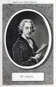 「ユニバーサルマガジン」、1787年に刻まれたアルネ博士（彫刻）（bw写真） 作： English School