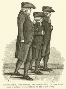 1790年、エジンバラを歩くハミルトン博士、ジョン・ウェスレー、ジョセフ・コール。