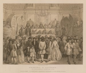 1739年ロンドン、ギドホールで宝くじを描く 作： English School