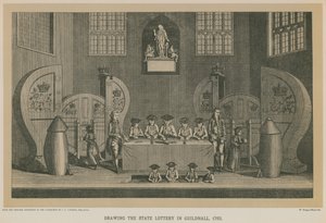 ギルドホールで州の宝くじを描く、1763 作： English School