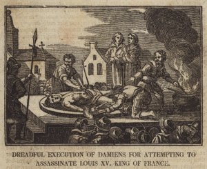 フランス国王ルイ15世を暗殺しようとしたダミアンの恐るべき処刑
