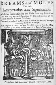 夢とモグラ」タイトルページ、1750年頃（木版画 作： English School