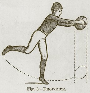 ドロップキック、Cassells Book of Sports and Pastimes、c.1890のイラスト 作： English School