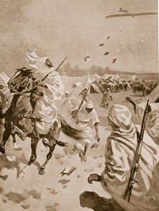 イタロ・トルコ戦争、1911-12年の間にアラブ人にパンフレットを落とす 作： English School
