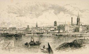 1880年頃のダンディー（リリジャス・トラクト・ソサエティ発行の「Scottish Pictures」より 作： English School