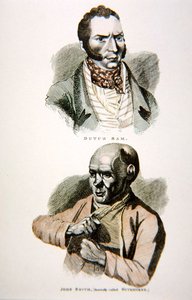 オランダ人のサムとジョン・スミス（1812年に出版されたプリントより）（カラーリトグラフ 作： English School