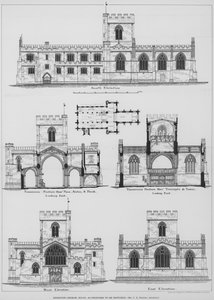 Edington Church, Wilts, as proposed to restore (e.g. engraving) 作： English School