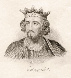 1825年に出版された「クラブの歴史辞典」からのエドワードI 作： English School