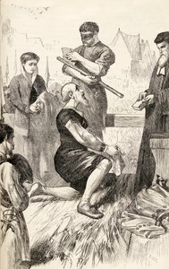 彼の処刑を待っている足場のエドワードシーモア、1865年頃（木の彫刻） 作： English School