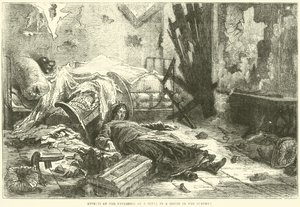 1871年5月、郊外の家での貝殻の爆発の影響 作： English School