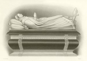 ウェストミンスター寺院の墓にいるスコットランドの女王、メアリーの像