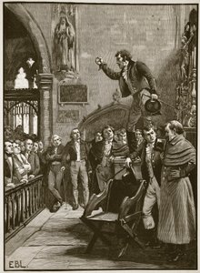アイルランドの選挙会議、1825年、イングランドのカッセルズイラストレイテッドヒストリーからのイラスト（セピア写真） 作： English School