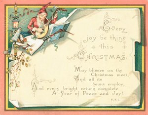 エルフのマンドリン、クリスマスカード 作： English School