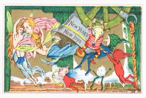 新年を祝うエルフと天使、年賀状 作： English School