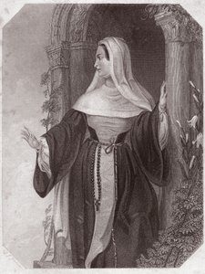 エフェソスの共同体の修道院長であるAegeonの妻Emilie (The Comedy of Errors) Emilia Lady Abbess at Ephesus (The Comedy of Errors) in - "Galerie des femmes de Shakespeare, collection of 45 serious portraits by early London artists, enriched with ... 作： English School