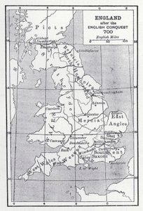 イギリス征服後のイングランド 700（リトグラフ 作： English School