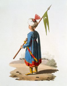 スパヒスの旗手、1818年（着色されたアクアチント） 作： English School