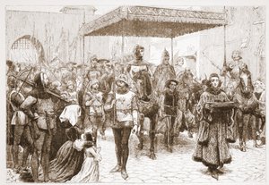 教皇ヨハネのコンスタンツへの入り口、ジェームズエイトケンワイリー（1808-1890）によるパブのプロテスタンティズムの歴史からのイラスト。 1878 作： English School