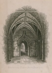 ロンドンのウェストミンスター寺院のディーンズヤードから回廊への入り口 作： English School