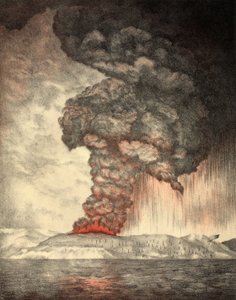 クラカトアの噴火、1833年8月26日、1888年発行 作： English School