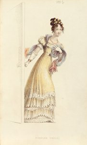 Ackermanns Repository of Artsのイブニングドレス、ファッションプレート 作： English School