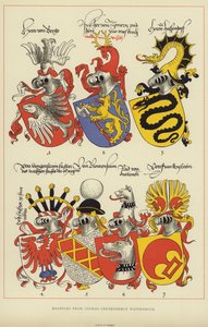 コンラッド・グリューネンベルクの『Wappenbuch』（カラーリトグラフ）の例 作： English School