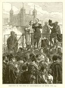 タワーヒルでのノーサンバーランド公爵の処刑、1553年 作： English School