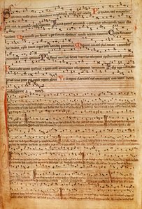 F.154v 中世の楽譜 (litho) 作： English School